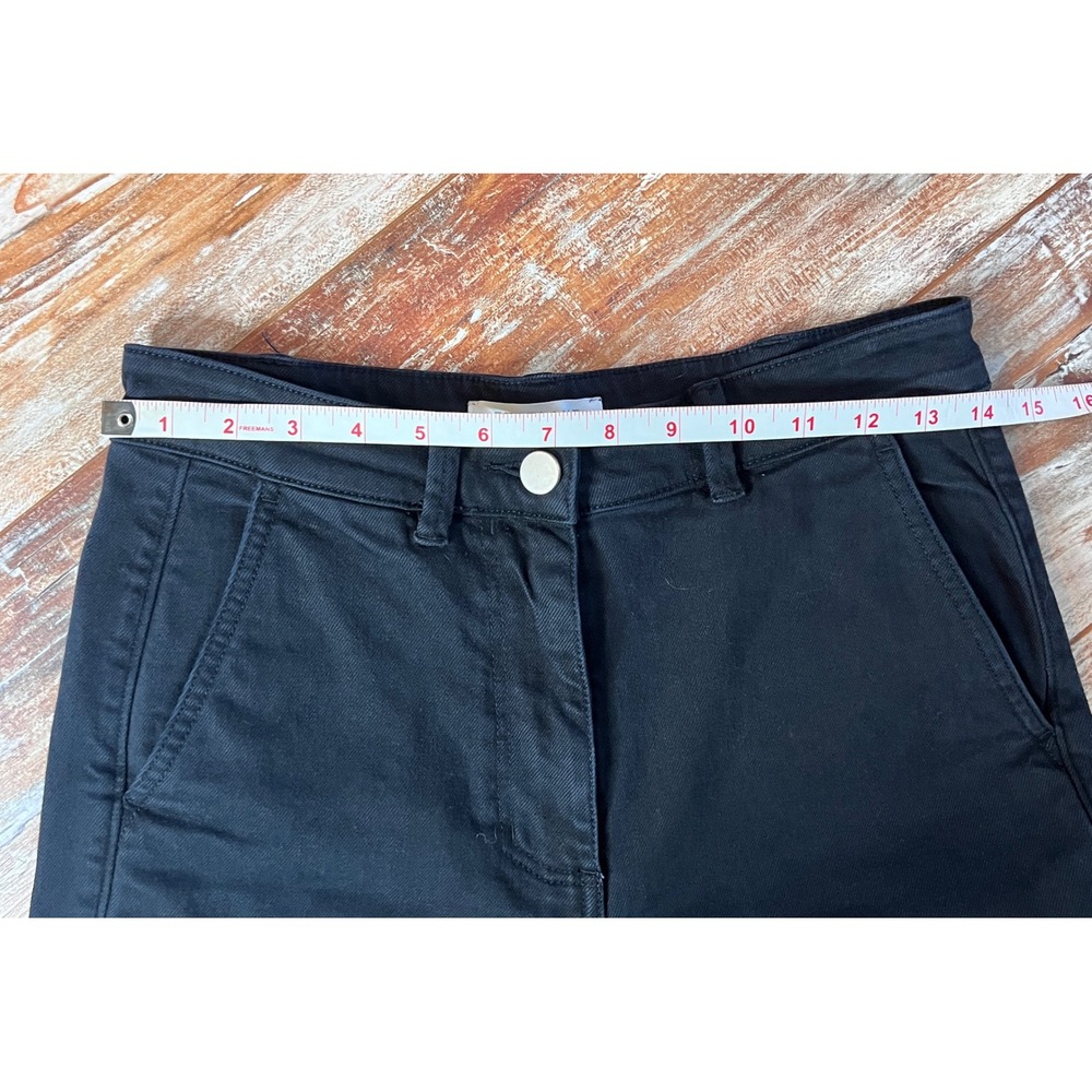 Everlane Black Wide Leg Crop Pants Women's Sz 8 High Rise Stretch Utility Casual - Picture 6 of 9